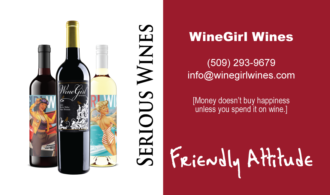 Merchandise Image of Wine Bottles and Contact info